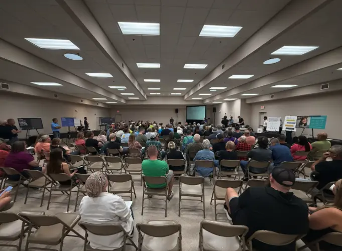 Hallam residents question Monolith data center proposal at packed town hall