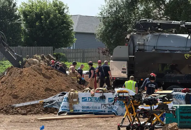 Crews rescue man trapped in trench in east Lincoln