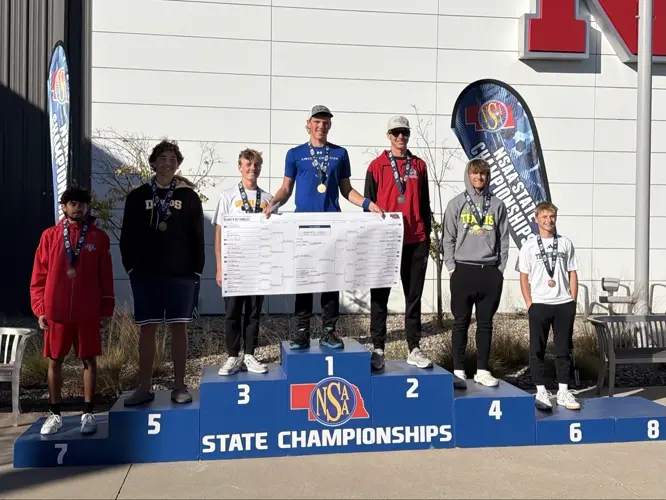 Crete’s Disch fourth, Beatrice duo of Mertz and Kolm sixth at 2026 Boys Tennis State Championships