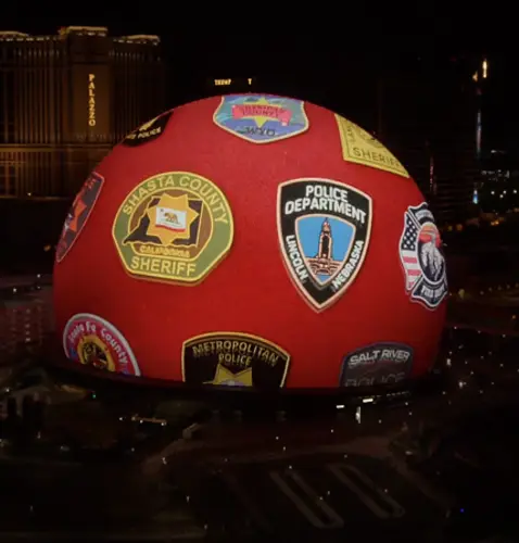 Lincoln police, Lancaster County sheriff's patches light up Las Vegas Sphere