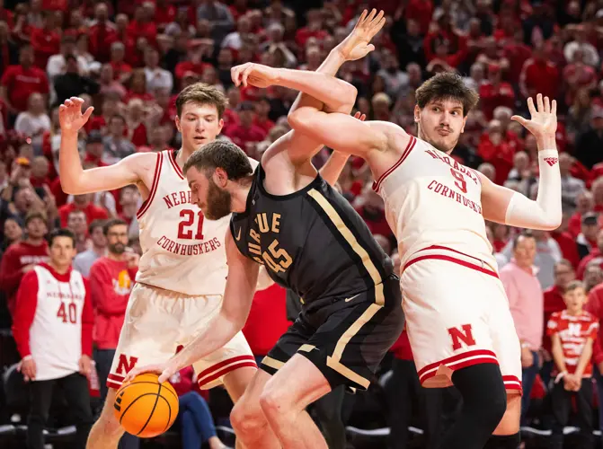 No. 13 Purdue escapes with an 80-77 OT win against No. 7 Nebraska after blowing a 22-point lead